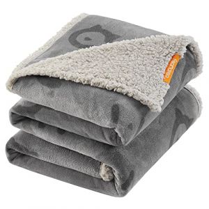 Feandrea Couverture Chien Imperméable, Plaid Chien, pour Chien Grand et Géant, Chat, Tissu Polaire, Flanelle, 203 x 152 cm, XXL, Lavable en Machine, Réversible, Protection Canapé, Gris PPB080G01 (SONGMICS HOME FR, neuf)