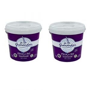 Lot 2x Fleur de sel de Gu&eacute;rande IGP - Le Gu&eacute;randais - seau 1kg (Toilinux, neuf)