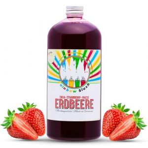 Hopser Food Fun Rainbow Slush Sirop sans AZO | Bouteille de 1 l | Concentr&eacute; pour machine &agrave; glace, machines &agrave; glace, machines &agrave; glace, boissons 1:5 &agrave; 1:20 (fraise) (Hopsershop, neuf)