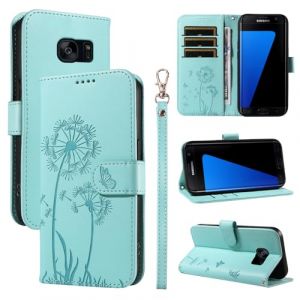 Bravoday Coque pour Samsung Galaxy S7, Housse en Cuir PU Premium Etui à Rabat Pochette de Portefeuille avec Porte Carte Étui de Protection pour Galaxy S7, Vert (Bravoday, neuf)