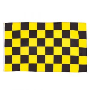 AZ FLAG - Drapeau Damier Noir et jaune - 150x90 cm - Drapeau &Agrave; Damiers 100% Polyester Avec Oeillets M&eacute;talliques Int&eacute;gr&eacute;s - Pavillon 110 g (AZ-FLAG, neuf)