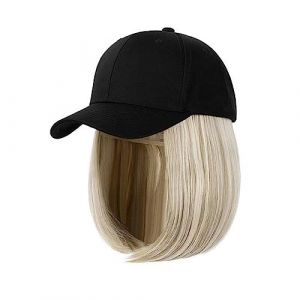 Bonnet de perruque Synthétique Réglable Noir Chapeau Perruques Court Bob Droite Casquette De Baseball Perruque Connexion Extensions De Cheveux for Les Femmes Chapeau de perruque(3) (haikouhua, neuf)