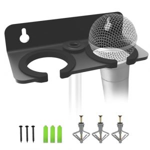 Support multi-microphones pour micros dynamiques à main, filaires et sans fil, double pied de micro, rembourrage en caoutchouc/fixation murale ou sur pied fileté 5/8« -27 ou 3/8 »-16 (Phonovate audio, neuf)