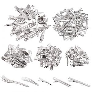 Swpeet Kit de 160 accessoires pour cheveux &ndash; Barrettes en m&eacute;tal &agrave; 5 motifs, pinces crocodile, pinces &agrave; bec de canard, &eacute;pingles &agrave; cheveux &agrave; dessus plat pour travaux manuels en r&eacute;sine (swpeet, neuf)