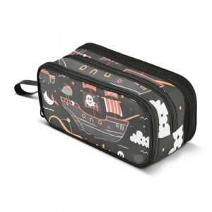 Trousse à crayons Pirate Ship3, grande capacité pour garçons et filles, 3 compartiments, trousse à crayons pour étudiants, papeterie, marqueur pour l'école, le bureau, le travail, Bateau pirate 3, (qianjiangshihuchaoshangmaoyouxiangongsi, neuf)