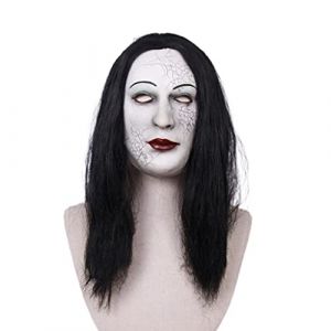 Couvre-visage en latex pour femme - Pour Halloween - Pour cheveux longs et effrayants (sitonelectic, neuf)