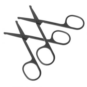 Happyyami 2pi&egrave;ces Lot De Ciseaux &agrave; T&ecirc;te Arrondie Pour Poils Visage Nez Et Sourcils Usage Comme Ciseaux &agrave; Moustache Et De Beaut&eacute; (Liunmiao, neuf)