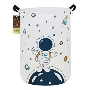 HUNRUNG Panier &agrave; linge, grand panier de rangement l&eacute;ger en toile en toile pour jouets, v&ecirc;tements sales pliables imperm&eacute;ables pour dortoirs universitaires, chambre d'enfant, salle de bain (rond, &eacute;toile (huirunxincailiaokeji, neuf)