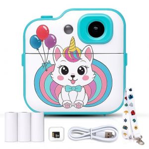 Appareil Photo Enfant Polaroid – Appareil Photo Numérique Instantané pour Filles et Garçons – Caméra Jouet Éducative avec Impression Instantanée, Anniversaire et Noël, Carte mémoire 8GB (SIGNATURE-DECOR, neuf)