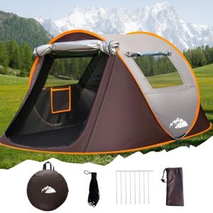 FORMIZON Tente de Camping 2 Personnes, Tente Pop up 250 * 150 * 110cm, Tentes Montage Rapide avec 2 Fen&ecirc;tres et Porte, Sac de Transport Inclus pour Camping, Randonn&eacute;e et P&ecirc;che (Kaki) (Passionor Trade Kft., neuf)