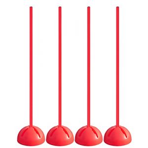 SPORTIKEL24 Kit Slalom avec Pied X &agrave; Remplir - Rouge - Lot de 4 - 100 cm - Kit d'entra&icirc;nement pour football, Agility & Coordination - &oslash; 25 mm (Sportikel24, neuf)