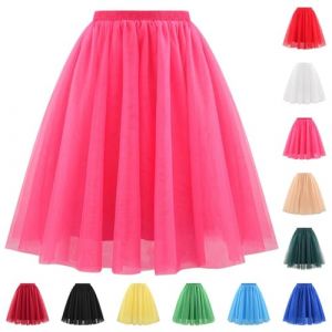 Jupe en tulle pour femme - Tutu des ann&eacute;es 50 - R&eacute;tro - Ballet - Rockabilly - Arc-en-ciel - Multicolore - Taille multicouche - Jupon de princesse - Robe de danse - Robe de bal - Robe de soir&eacute;e (⭐⭐⭐⭐⭐yoyo-eo, neuf)
