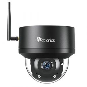 Ctronics 5MP D&ocirc;me Cam&eacute;ra Surveillance WiFi Ext&eacute;rieure, WiFi 2.4/5GHz PTZ Cam&eacute;ra IP Suivi Auto D&eacute;tection Humaine Alarme Audio Vision Nocturne IR 30M Audio Bidirectionnel Carte TF 32Go Inclus 7*24 IP66 (GrassGrow UK & EU, neuf)