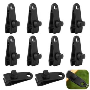 TenaLucy 10 Pi&egrave;ces Clips de B&acirc;che,Pince pour Bache Pince Bache Piscine Clips de Fixation Bache Tendeur Bache Clip de B&acirc;che Tente Clip de Tente Attache Bache,pour Tentes Auvents Banni&egrave;res(Noir) (mingyufamly, neuf)