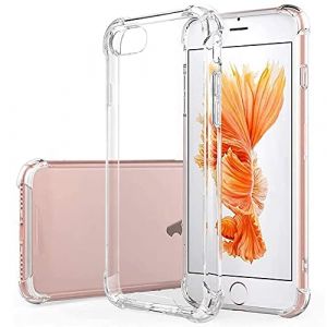 Hually Coque iPhone SE 2022/ SE 2020, iPhone 7/ 8 Transparent Doux Souple Extrêmement Antichoc Bumper TPU Silicone Etui pour iPhone SE3 2022/SE2 2020/7/8-4.7" (TechainDirect, neuf)
