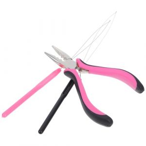 ARTSEWPLY Pince &agrave; Extensions de Cheveux Lot de 3 &ndash; Outil Professionnel en Alliage Nickel-fer &ndash; Kit de Pinces pour Fixation et Suppression D&rsquo;extensions &ndash; Compatible Extensions Micro-anneaux (Xiiierw, neuf)