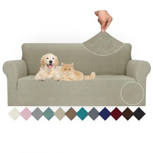 Ystyle Extensible Housse Canapé 3 Places, Universelle Housse De Canapé avec Accoudoirs, Housse Protection Canapém, Sofa Cover Antidérapante, Couvre Canapé pour Chiens Chats Animaux, Kaki (YSTYLE HOME, neuf)