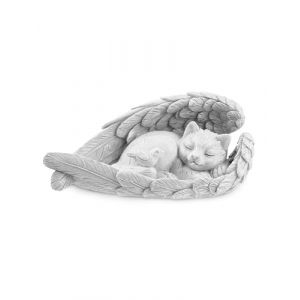 Statue comm&eacute;morative pour chat - 12 cm - Pierre comm&eacute;morative - Statue d'ange endormi - D&eacute;coration pour perte de chat - D&eacute;coration de tombe - Rappel de chat d&eacute;c&eacute;d&eacute; - Pour l'int&eacute;rieur et l'ext&eacute;rieur (Laoye, neuf)