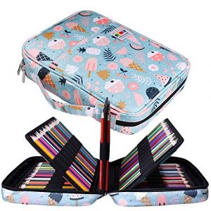 JAKAGO Trousse Crayon de Couleur 220 Grande Trousse Scolaire avec Poign&eacute;e Solide,Portable &eacute;tanche Sac a Crayon Id&eacute;al pour Excellent Cadeau Femme/Homme/&eacute;tudiant/Artiste (Ice Cream) (Jakago EU, neuf)