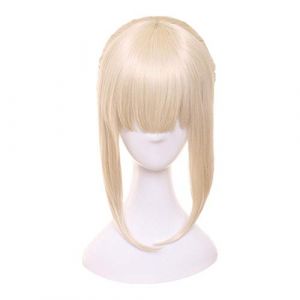 Perruque cosplay Destinée / Nuit Arturia Pendragon Sabre Perruque Style Rose Clair Résistant à la Chaleur Costume de Cheveux Cosplay Perruques + Bonnet de Perruque A. (GUANBAIJI1982, neuf)