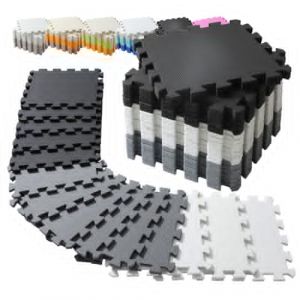 INTOMENG Tapis de Puzzles pour Bébés Mousse Tapis de Jeu Interactif pour Enfants Tapis de Protection Eva pour Chambre d'enfants et Nurserie (Noir Gris Blanc, 114x142 cm | 20 Tapis | 1.62 M²) (INTOMENG Bedroom, neuf)