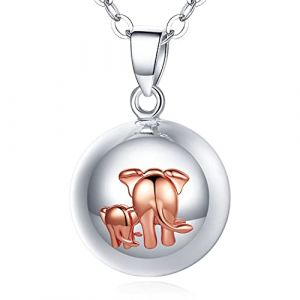 EUDORA Harmony Ball Collier Bola de Grossesse pour Femmes Enceinte avec éléphant mère et Enfant, Collier Musique Bell Pendentif de Femmes Enceinte Mère bébé Cadeau, 76cm +114cm (EUDORA Harmony Ball, neuf)