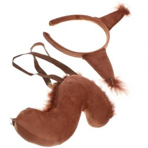 LIFKOME Ensemble Serrage-tête Écureuil Et Fausse Queue Accessoire Cosplay Animal Décoration Costume Fête (Lmposing, neuf)