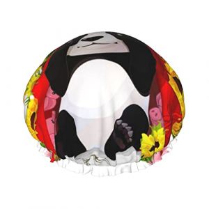 Fleur Tournesol Cochon Panda Impression Bonnet De Douche Élastique Réutilisable Femmes Bonnet De Cheveux De Bain Double Couche Bonnet De Douche Imperméable, Pour Dames Spa Salon (yichangZX, neuf)