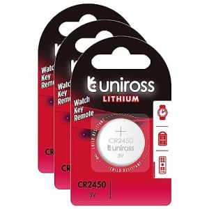 Uniross Pack de 3 Piles Lithium CR2450, 3V (Stock Bureau Maison Bien-être, neuf)