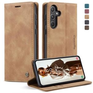 Eayulim Coque pour Samsung Galaxy A55 5G Etui Premium Housse en Cuir PU Pochette Protection Portefeuille Rabat Clapet Case Porte Carte Magn&eacute;tique &Eacute;tui pour Samsung Galaxy A55 5G,Marron (Eayulim, neuf)