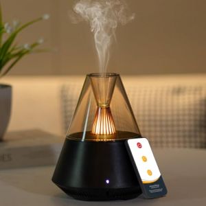 Diffuseur d'huile Essentielle électrique Diffuseur huiles essentielles ultrasonique Aromathérapie Diffuseur avec télécommande arrêt Automatique 7 lumière LED pour Bureau, Salon, Yoga - 150ml Noir (weihaihaoyeshangmaoyouxiangongsi, neuf)