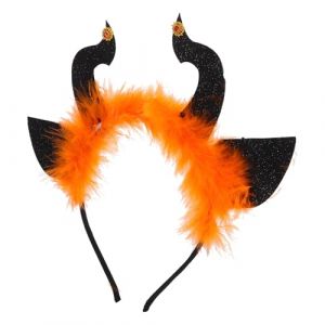 Garneck Halloween Cornes De Diable Oreilles Bandeau Cornes De Diable Bandeau Démon Cheveux Cerceau Gothique Costume Déguisement Cosplay Cheveux Accessoires Festival Fête Décoration (Eerstra, neuf)