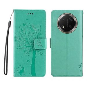 PEIYE Coque pour Honor Magic 7 Lite 5G / Honor X9c - Housse en Cuir PU, &Eacute;tui Flip avec Silicone Antichoc, Bumper, Fermeture Magn&eacute;tique & Support, Portefeuille et Folio -Cover Case -Vert (Zanwon, neuf)