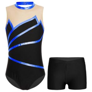 Oyolan Enfant Fille Justaucorps Gymnastique Strass Tenue de Gym sans Manches 5-16 Ans G Bleu royal 13-14 ans (Oyolan EU, neuf)