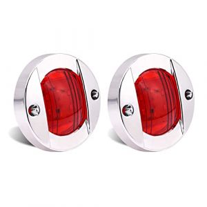YnGia Feu de gabarit latéral rond, feu latéral LED pour remorque 12 V 24 V étanche 6 LED clignotants latéraux avant arrière lumière rouge feu de gabarit pour camion remorque RV (YuanDZ, neuf)