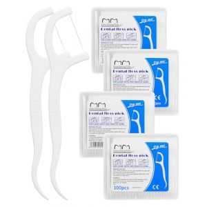 Fil Dentaire 400PCS Porte Fil Dentaire avec Manche dental floss cure dent Plastique 4 Boîte Fils Interdentaires (EUREALTECK, neuf)