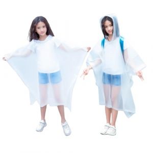 flintronic 2 Pcs Imperméables pour Enfants, Poncho Pluie Enfant, Réutilisable EVA Imperméable, Manteau de Pluie à Capuche pour Garçons Filles, Poncho de pluie Vélo Randonnée Voyage (flintronic®-eu, neuf)