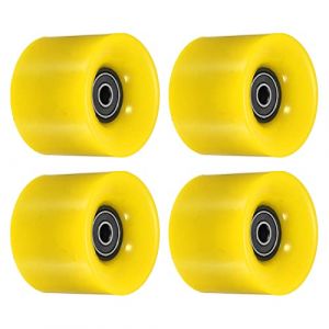 PATIKIL 60mm Longboard Roues avec Roulement ABEC-9, 4 Paquet Rue Roues pour Skateboards Croisi&egrave;re Roue Remplace 80A, Noir Jaune (PATIKIL UK, neuf)