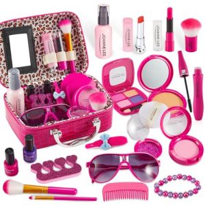 LINFUN KIDS Faux Maquillage Enfant Fille Jouet, Malette Maquillage Enfant Trousse Valise Maquillage Fille, Maquillage Bebe Jouet Jeux D'imitation Anniversaire Cadeau pour Princesse Filles 3 4 5 6 Ans (MYFUN TOYS, neuf)
