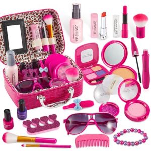 LINFUN KIDS Faux Maquillage Enfant Jouet, Malette Maquillage Fille Trousse Maquillage Enfant, Jeux D'imitation Anniversaire Cadeau pour Princesse Filles 3 4 5 6 Ans (MYFUN TOYS, neuf)