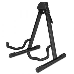 Support de Violoncelle, A Frame Stand de Guitare en Bois Pliable Universel Support de Violon Portable Anti-Rayures Support de Guitare Basse avec Support d'arc en Mousse (Liusing, neuf)