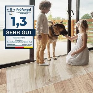Floordirekt Tapis de protection de sol pour chaise de bureau - Tapis de sol pour chaise - Transparent - &Eacute;paisseur : 1,5 mm - Tapis de protection de sol pour sols durs (Neo, Largeur : 90 cm, Longueur (MEISTEREI, neuf)