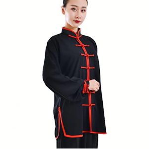 Kung Fu V&ecirc;tements Tai Chi Uniformes Kung FU Costume Arts Martiaux Costume Tenue Wing Chun pour Homme Et Femme,Black1-M (CHUNHUISHOP, neuf)