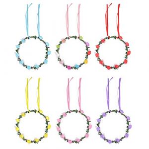 minkissy 6 Pièces Guirlande Lumineuse LED Guirlande De Mariage Bandeau Filles Bandeau Casque Bandeau Rose Diadème Couronne De Cheveux De Mariage Floral Guirlande De Cheveux Halloween (Prettbeauty, neuf)