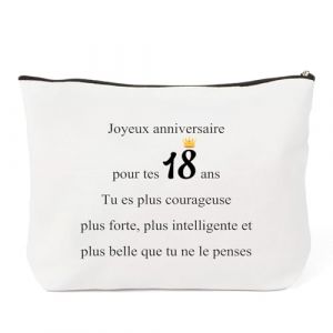 Cadeau 18 Ans d'anniversaire Fille -Personnalisé 18 Ans Anniversaire pour Femme - Originale Ans pour Fille, Amie,Sœur,Famille,Trousse de Maquillage (dimamaoyi-EU, neuf)