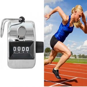 Ezranova Compteur manuel, compteur m&eacute;canique &agrave; cliquet, compteur sur les doigts, compteur en m&eacute;tal, cliqueur, compteur, compteur &agrave; 4 chiffres pour le d&eacute;compte des coups de golf, tricot, 1 pi&egrave;ce (Ezranova, neuf)