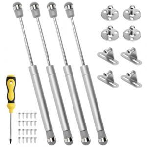 Lot de 4 V&eacute;rin &agrave; Gaz 200N / 20kg Verin Meuble Ressort Amortisseurs &agrave; Gaz avec Vis Verin Hydraulique Levage de Porte Armoire Cuisine Placard Penderie &agrave; Chambre Charni&egrave; (nuobokun, neuf)
