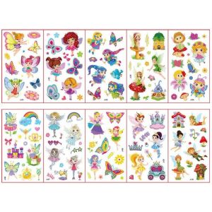 Autocollant De Tatouage De Fée De Fleur De Dessin Animé, Autocollant Mignon Imperméable De Fête De Fleur De Fée Papillon (PEKNUX, neuf)