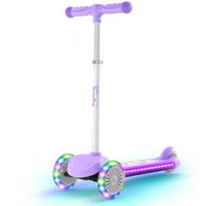 BremToy Trottinette Enfant 3 Ans, Trottinette Enfant avec Plateau Lumineux et Roues LED PU, Hauteur Réglable sur 4 Niveaux, Freinage Réactif, Légère, Trottinette Enfant pour Débutants de 3 à 8 Ans (EU FAN Plus, neuf)