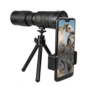 Whiteswan - T&eacute;l&eacute;objectif monoculaire super zoom - 4K 10-300 x 40 mm - &Eacute;tanche - Monoculaire antibu&eacute;e - Pour observation des oiseaux, chasse, camping, voyage, randonn&eacute;e (lanotebleue, neuf)